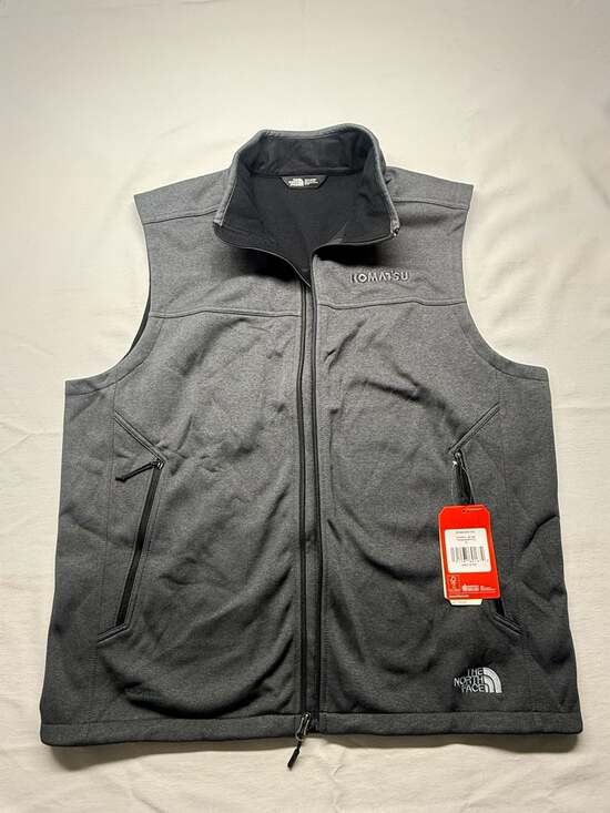 The North Face Ridgewall Soft Shell Vest - Men's XL Gray WindWall with Komatsu E